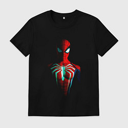 Футболка хлопковая мужская Новый человек паук в темноте, цвет: черный