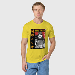 Футболка хлопковая мужская Моя геройская академия Mirio Togata, цвет: желтый — фото 2