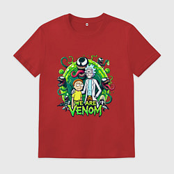 Футболка хлопковая мужская Rick and Morty - we are Venom portal, цвет: красный