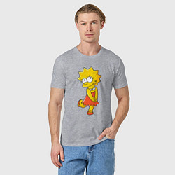 Футболка хлопковая мужская Lisa Simpson, цвет: меланж — фото 2