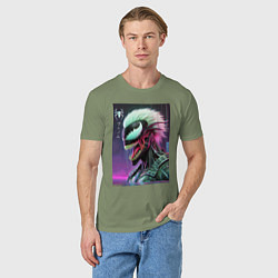 Футболка хлопковая мужская Ребрендинг ядовитой слизи в киберпанк, цвет: авокадо — фото 2