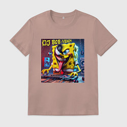 Футболка хлопковая мужская DJ Bob-Venom - ai art fantasy, цвет: пыльно-розовый