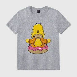 Футболка хлопковая мужская Homer yoga, цвет: меланж