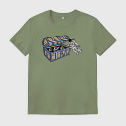 Футболка хлопковая мужская Космический сундук, цвет: авокадо