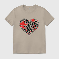 Мужская футболка Love is - text drawing