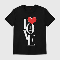 Футболка хлопковая мужская Love - big heart, цвет: черный