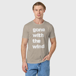 Футболка хлопковая мужская Gone with the wind, цвет: миндальный — фото 2