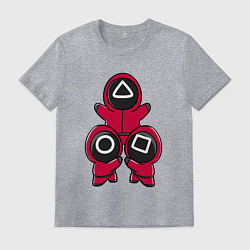 Футболка хлопковая мужская Squid game little men, цвет: меланж
