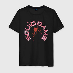 Футболка хлопковая мужская Squid game blood, цвет: черный