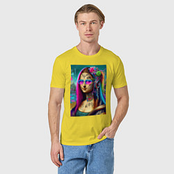 Футболка хлопковая мужская The Gioconda of our days is eclectic, цвет: желтый — фото 2