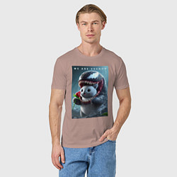 Футболка хлопковая мужская Kitten-Venom meme, цвет: пыльно-розовый — фото 2