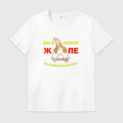 Футболка хлопковая мужская Мы в полной жопе, цвет: белый