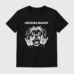 Футболка хлопковая мужская Nickelback rock dog, цвет: черный