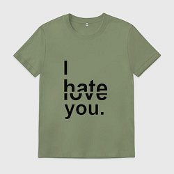 Футболка хлопковая мужская От любви до ненавести, цвет: авокадо