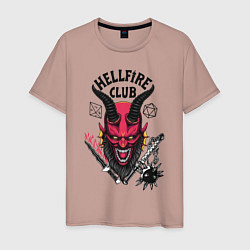 Футболка хлопковая мужская Hellfire club demon, цвет: пыльно-розовый