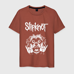 Футболка хлопковая мужская Slipknot rock dog, цвет: кирпичный