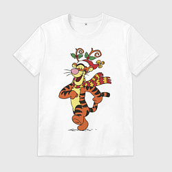 Футболка хлопковая мужская Winnie the pooh - tigger, цвет: белый
