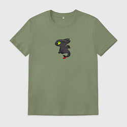 Футболка хлопковая мужская Ночная фурия пара для дневной, цвет: авокадо