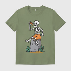 Футболка хлопковая мужская Обед на кладбище, цвет: авокадо