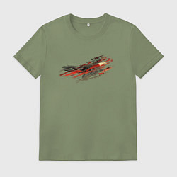 Мужская футболка Орел в облаках - светлый