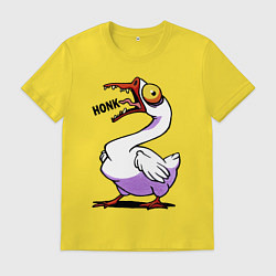 Футболка хлопковая мужская Гусь - кряк, цвет: желтый