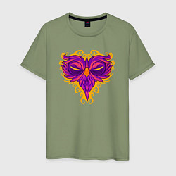 Футболка хлопковая мужская Violet owl, цвет: авокадо