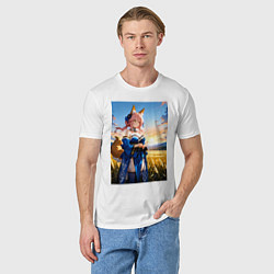 Футболка хлопковая мужская Tamamo no Mae Fate Grand Order, цвет: белый — фото 2