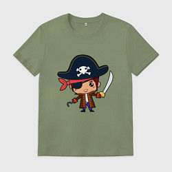 Футболка хлопковая мужская Пират муж - для пары, цвет: авокадо