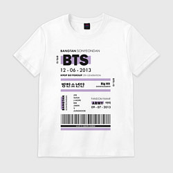 Футболка хлопковая мужская Bts ticket, цвет: белый
