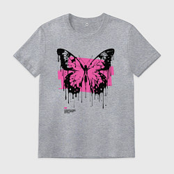 Футболка хлопковая мужская Emo butterfly, цвет: меланж