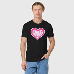 Футболка хлопковая мужская Oh my god love, цвет: черный — фото 2