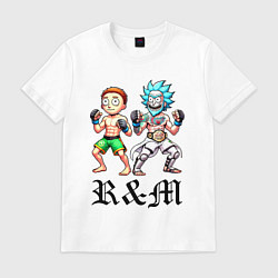 Футболка хлопковая мужская Rick and Morty - mixed martial arts, цвет: белый