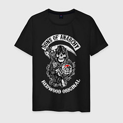 Футболка хлопковая мужская Сыны анархии - logo, цвет: черный