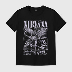 Футболка хлопковая мужская Nirvana grunge, цвет: черный