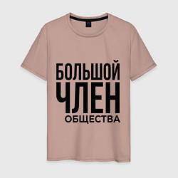 Футболка хлопковая мужская Большой член, цвет: пыльно-розовый