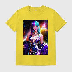 Футболка хлопковая мужская Девушка поп идол, цвет: желтый