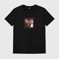 Футболка хлопковая мужская Сова с пистолетом, цвет: черный