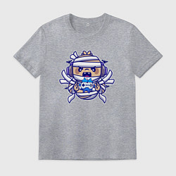 Футболка хлопковая мужская Маленький геймер, цвет: меланж