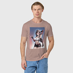 Футболка хлопковая мужская Тифа Локхарт из Final Fantasy VII, цвет: пыльно-розовый — фото 2