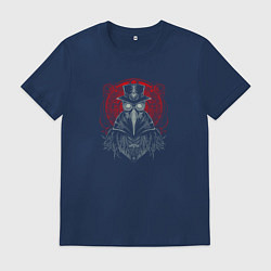 Футболка хлопковая мужская Чумной доктор в стиле стимпанк, цвет: тёмно-синий