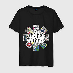 Футболка хлопковая мужская RHCP - logo with songs, цвет: черный