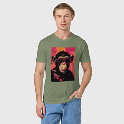 Футболка хлопковая мужская Крутая обезьянка, цвет: авокадо — фото 2