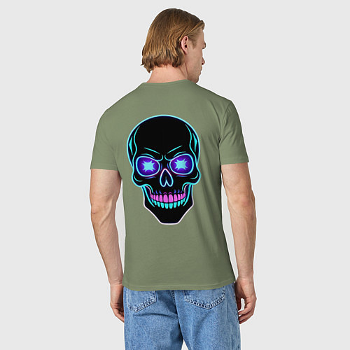 Мужская футболка Halloween skull / Авокадо – фото 4