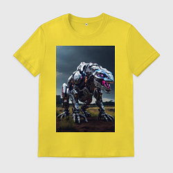 Футболка хлопковая мужская Робот в стиле Horizon, цвет: желтый