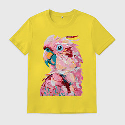 Футболка хлопковая мужская Розовый попугай, цвет: желтый