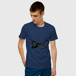 Футболка хлопковая мужская Эмблема Devil May Cry цвета тёмно-синий — фото 2