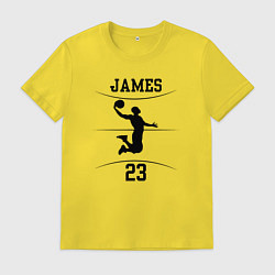 Футболка хлопковая мужская James 23, цвет: желтый
