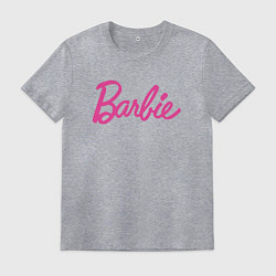 Футболка хлопковая мужская Барби надпись, цвет: меланж