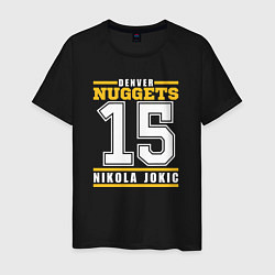 Футболка хлопковая мужская Denver - Nocola Jokic, цвет: черный