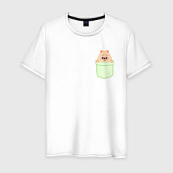 Футболка хлопковая мужская Han quokka in pocket, цвет: белый